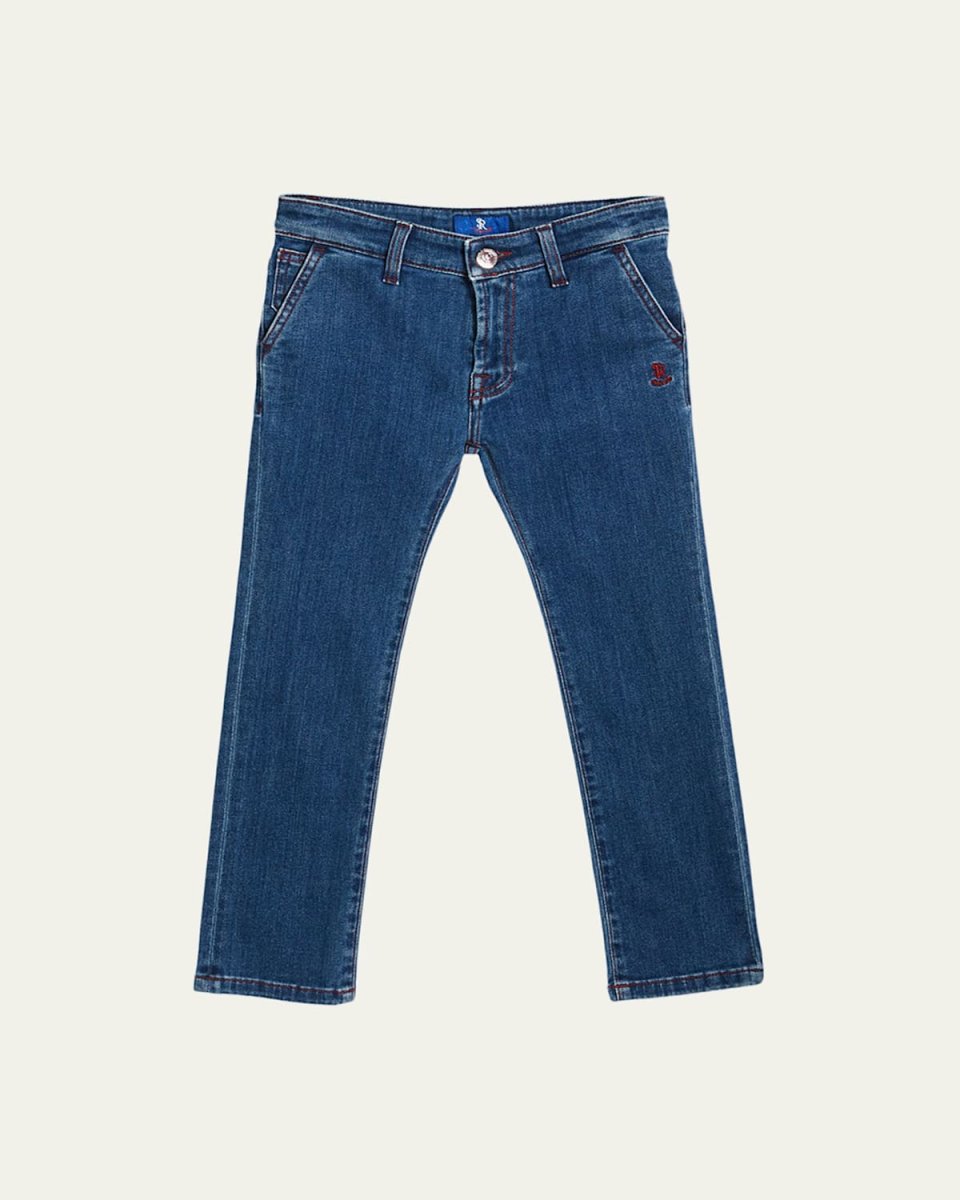 Kids' Denim Sport Trousers, Size 6-10